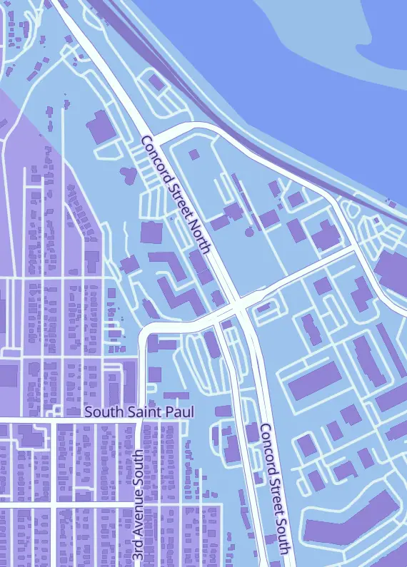 Street map around The Coin Digger, 222 Concord Exchange N Ste 4, South St Paul, MN