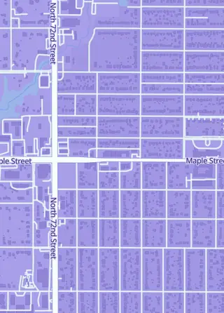 Street map around The Collective's Corner, Omaha