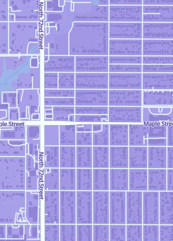Street map around The Collective's Corner, 7008 Maple St, Omaha, NE