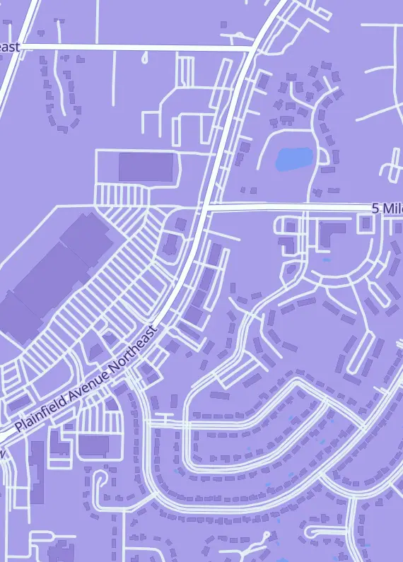 Street map around The Comic Signal, 4318 Plainfield Ave NE, Grand Rapids, MI