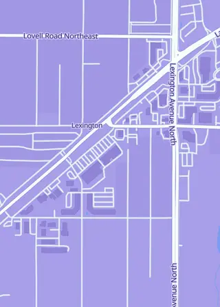 Street map around The Curious Crow Company, Circle Pines