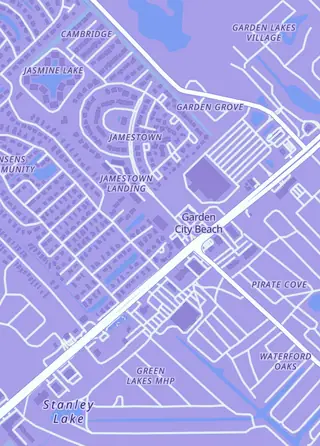 Street map around The Game Bunker, Murrells Inlet
