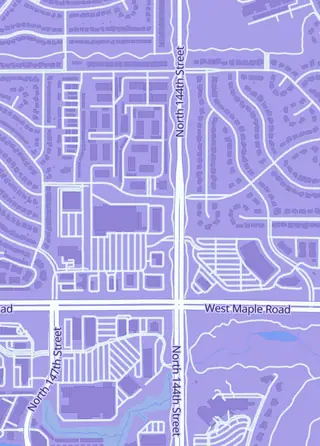 Street map around The Game Shoppe, Omaha