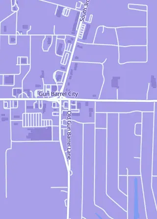 Street map around The Gamers Quest, Gun Barrel City