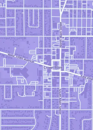 Street map around The Gaming Outpost, Crown Point
