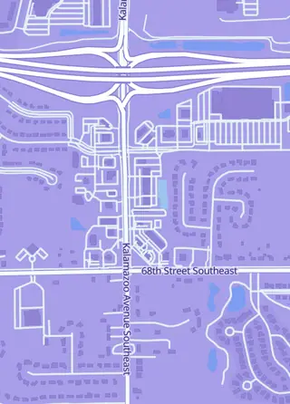 Street map around The Gaming Warehouse, Grand Rapids