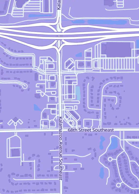 Street map around The Gaming Warehouse, 6680 Kalamazoo Ave SE, Grand Rapids, MI