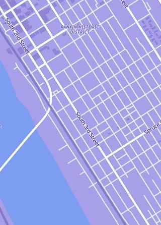 Street map around The Goblin Traders, Ironton