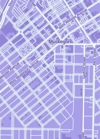 Street map around The Griffin's Rest, Muskegon
