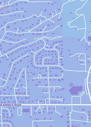 Street map around The Guild, Woodland Park