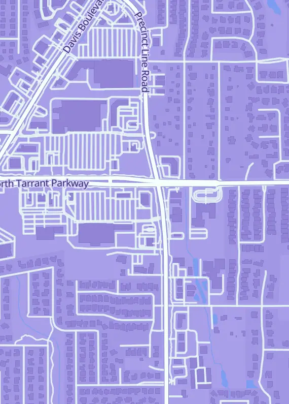 Street map around The Hive HQ, 9200 N Tarrant Pkwy, North Richland Hills, TX