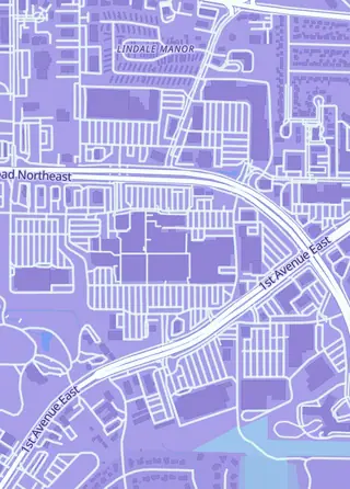Street map around The Hobby Corner, Cedar Rapids