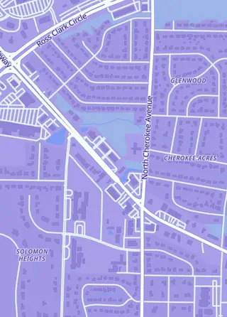 Street map around The Hobby Hub, Dothan