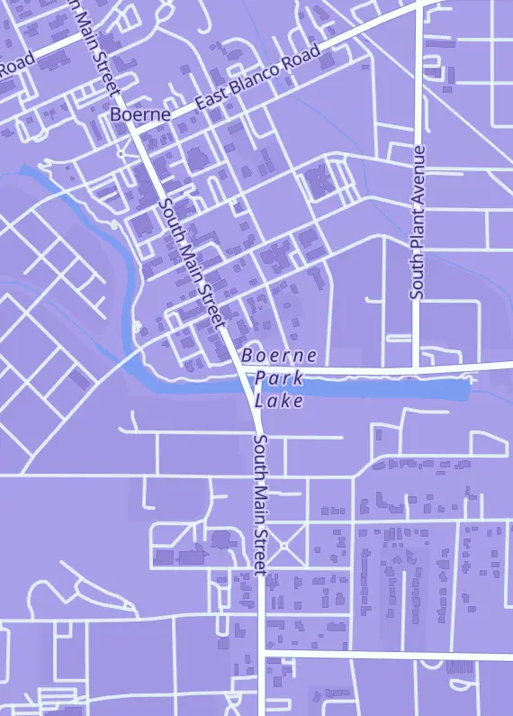 Street map around The King's Keep Toys & Collectibles, Boerne, TX