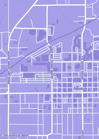 Street map around The Kraken's Crate, Newton