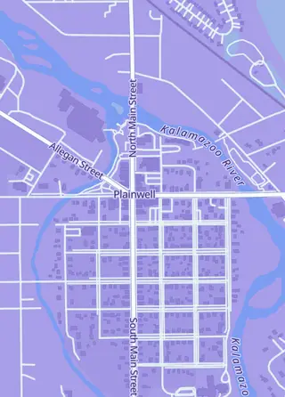 Street map around The Local Game Store, Plainwell