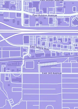 Street map around The Mana Pool Shop, Post Falls