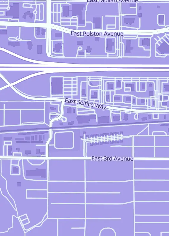 Street map around The Mana Pool Shop, 1600 E Seltice Way, Post Falls, ID