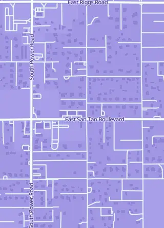 Street map around The Monster Card Shop, Queen Creek