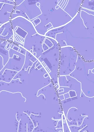 Street map around The Nerd Dungeon, Asheville