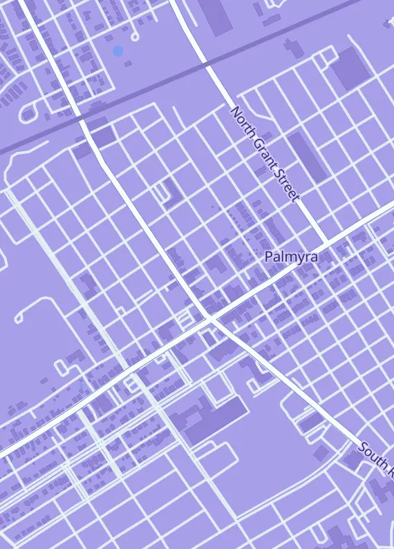 Street map around The Nerd Place, 50 N Railroad St Rear, Palmyra, PA