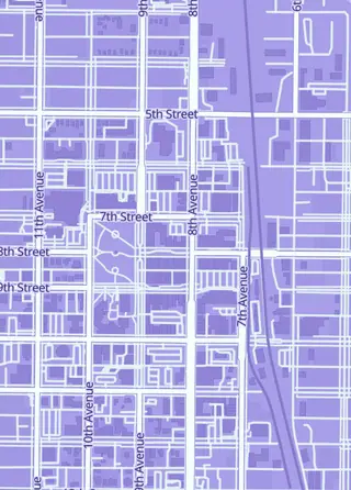 Street map around The Nerd Store, Greeley