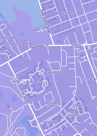 Street map around The Nerdporium, Myrtle Beach