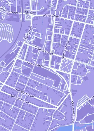 Street map around The One Stop Shop, Clinton