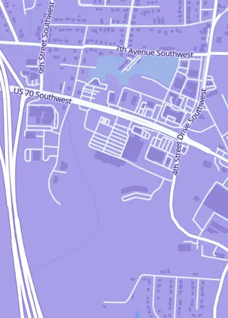 Street map around The Otaku Hangout LLC, Hickory