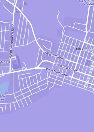 Street map around The Outpost Games, Rio Grande City