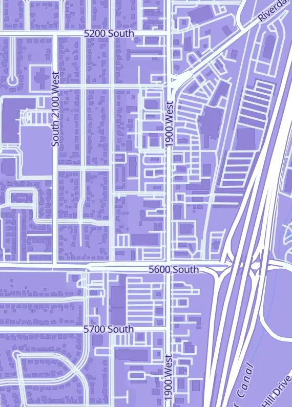 Street map around The Queen's Realm, 5451 S 1900 W #8, Roy, UT