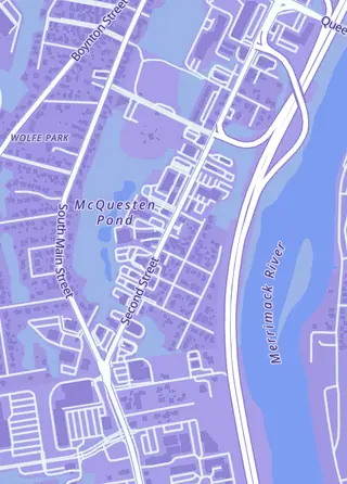 Street map around The Shop by MoBros, Manchester