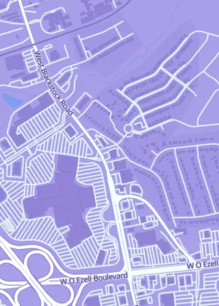 Street map around The Tangled Web, Spartanburg