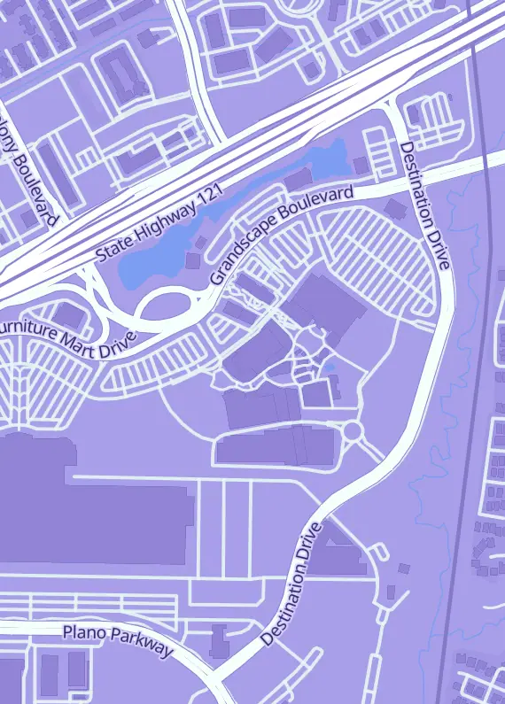 Street map around The Trading Floor, 5752 Grandscape Blvd, The Colony, TX