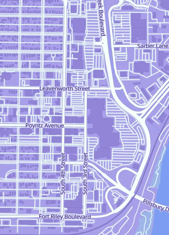 Street map around The Village Geek - Manhattan, 105 N 3rd St, Manhattan, KS