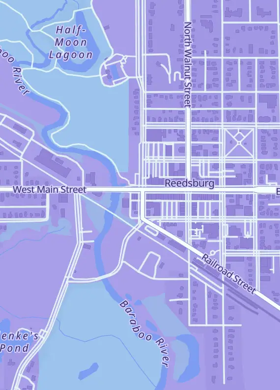 Street map around Three Mountain Games, 46 E Main St, Reedsburg, WI