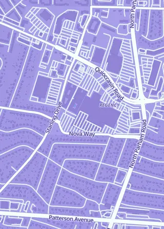 Street map around Three Point RVA, Henrico