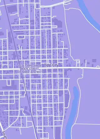 Street map around Thunder Forge Gaming, Tipp City