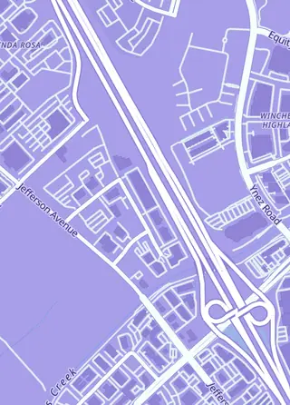 Street map around Tier 1 Games, Temecula
