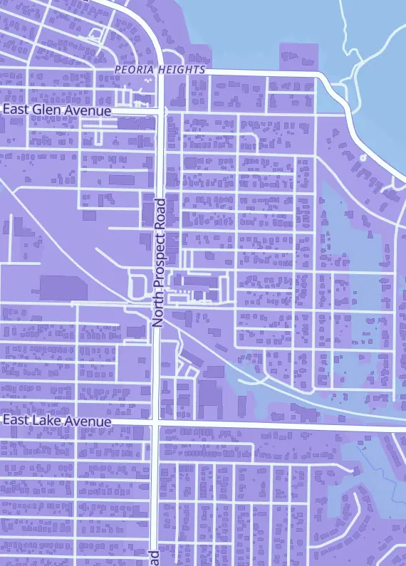 Street map around Titan Games, 4450 N Prospect Rd, Peoria Heights, IL