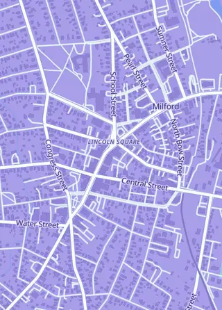 Street map around TJ Collectibles, Milford