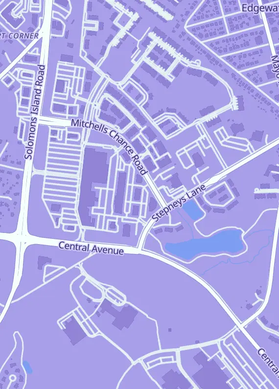 Street map around Token, 133 Mitchells Chance Rd, Edgewater, MD