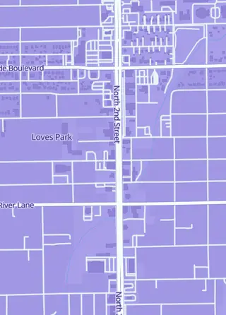 Street map around Top Cut Comics, Loves Park