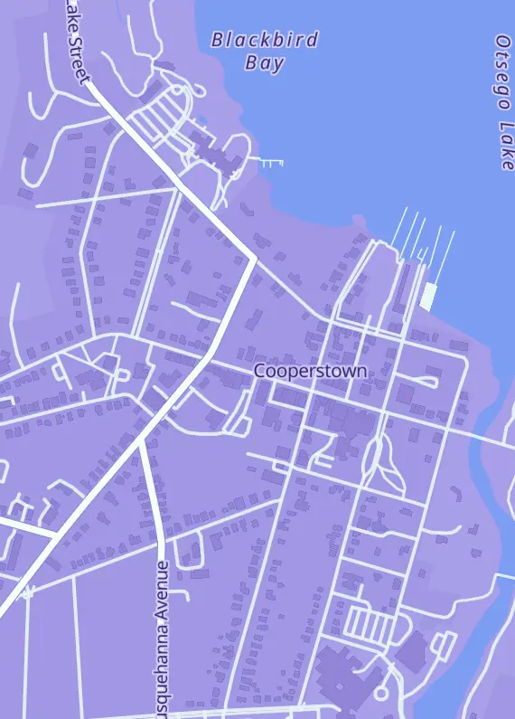 Street map around Topps by Dave & Adam's, 124 Main St, Cooperstown, NY