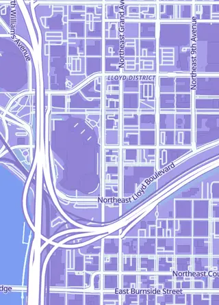 Street map around TOTL Games, Portland