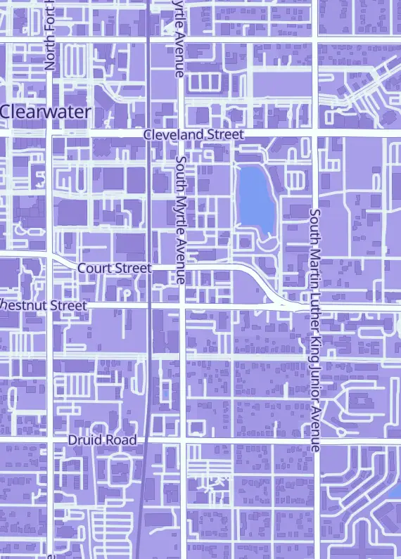 Street map around Toy Cabal, 805 Court St, Clearwater, FL