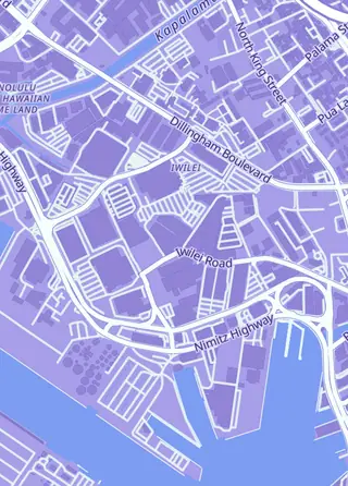 Street map around ToyLynx, Honolulu