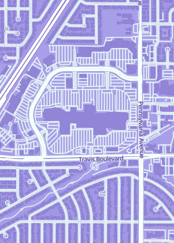 Street map around ToysHut, 1350 Travis Blvd, Fairfield, CA