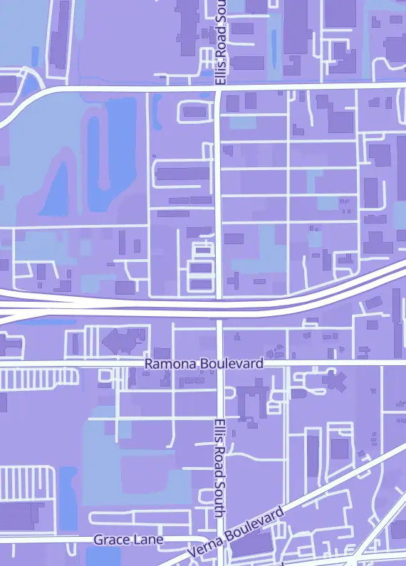 Street map around TPC Jax, 592 Ellis Rd S Ste 100, Jacksonville, FL