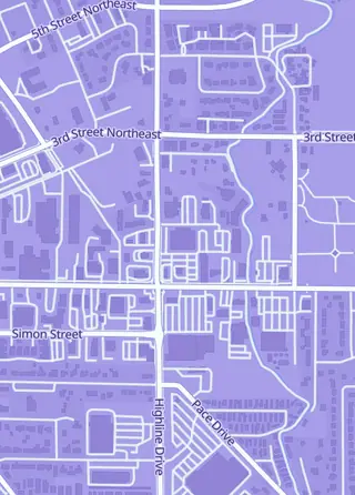 Street map around Trading Card Gallery, East Wenatchee